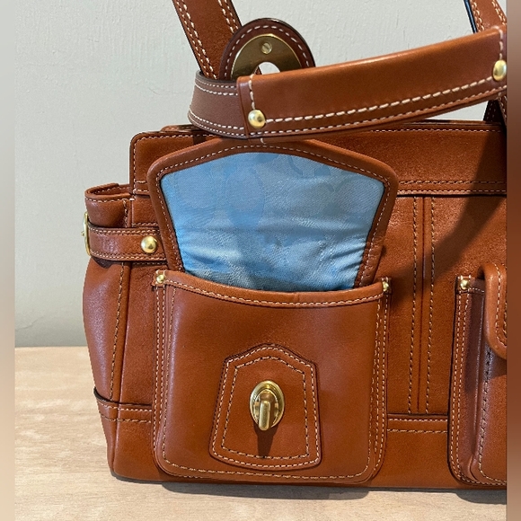 Rare, Ltd. Edition Coach Legacy Gardenia British Tan Leather Satchel Like New - Picture 9 of 16